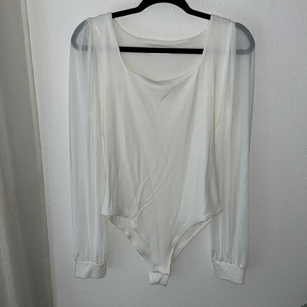 Square neck long sleeve bodysuit